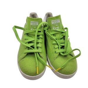 Pharrell Williams x adidas Stan Smith green fuzzy sneaker m 7.5 w 9